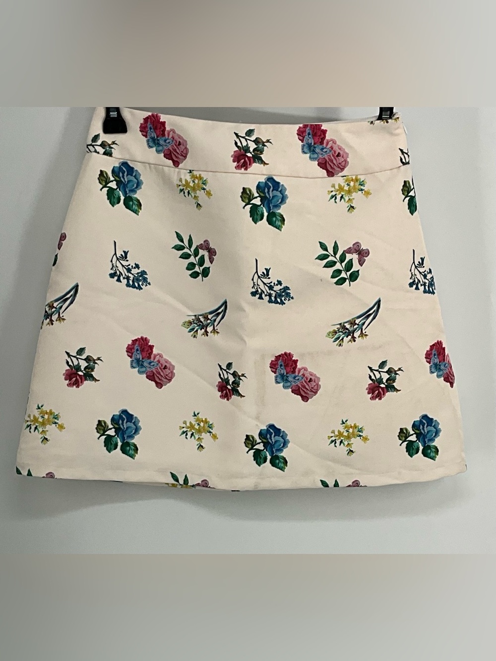 Endless Rose Girls Floral A-Line Mini Skirt - Cream with Multicolor Flowers L